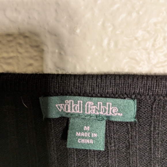Wild Fable Black  Ribbed Long Sleeve Blouse Size Medium Pre-owned - Picture 5 of 7